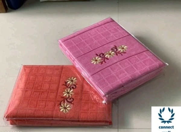 100% Comfy Cotton  Bath Towel Combo Set pack of 2  - Pink & Maroon