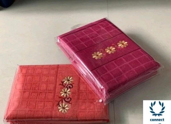 100% Comfy Cotton  Bath Towel Combo Set pack of 2  - Pink & Maroon