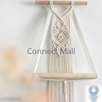 TOP KNOT Macrame  Wall Hanging Handmade   Boho Self For  Plant and Decor - off White