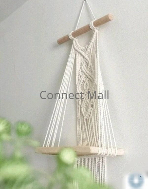 TOP KNOT Macrame  Wall Hanging Handmade   Boho Self For  Plant and Decor - off White