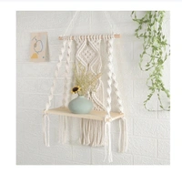 Top Knott Handicraft Macrame Diy Wall Hanging/ Wall Plant HangerStand/ Macrame Cotton pot holder For Home Living Botico  - Off White