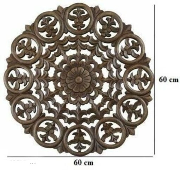 VAS Collection Home  Handicraft Wood Mandala Print  Circle Toran/Wall Decor/Wall Hanging  For Home, Office and Botico 30  inch  - Brown, Wood, 2, (L×H×B)60cm×60cm×60cm