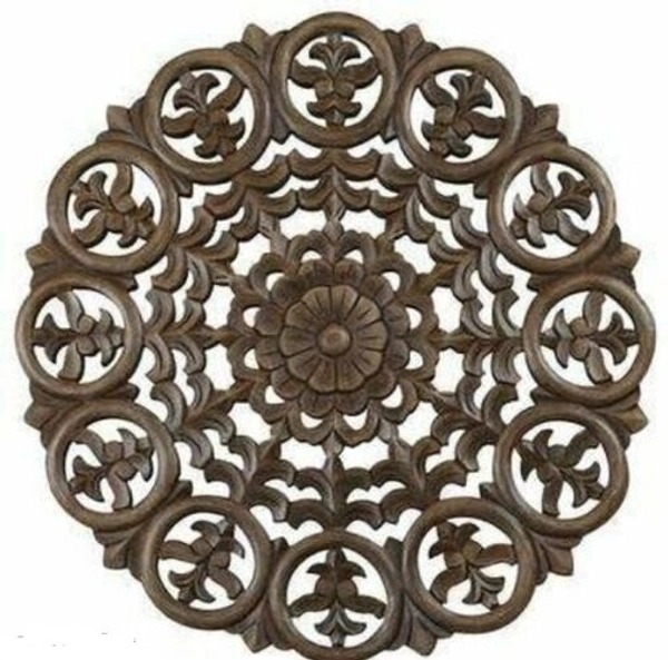 VAS Collection Home  Handicraft Wood Mandala Print  Circle Toran/Wall Decor/Wall Hanging  For Home, Office and Botico 30  inch  - (Length×Breadth ×Height)60cm×60×60cm, Green, Wood, 3