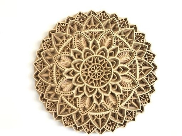 DIVINE CRAFT Laser Cut Wood  Mandala print For  Hom/Office Wall Toran - Off White, Wood, 3, (L×B×H)1.5 ft× 1ft × 1.5 ft