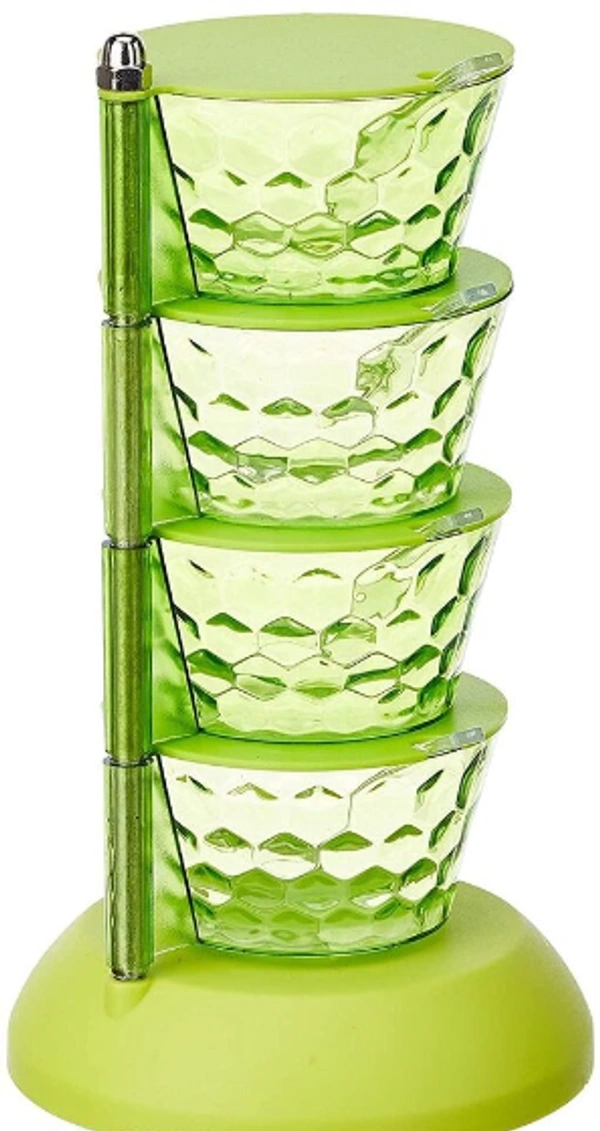 Green Color Plastic Spice Rack