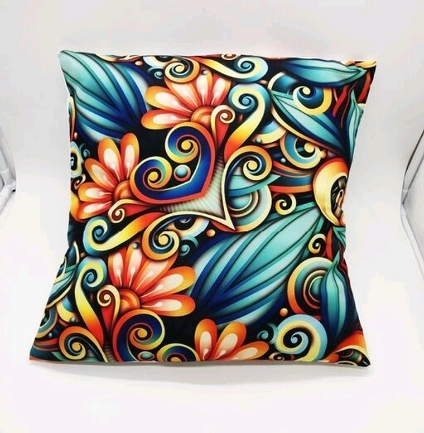 Bharat Paisley 3d Printed Polyester  Cushion Cover set Of 5 (12×12) Multicolour - Multicolor 