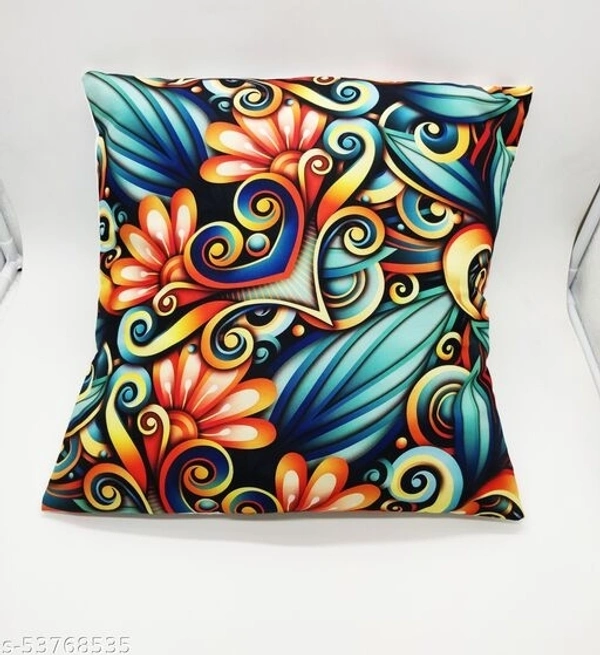 Bharat Paisley 3d Printed Polyester  Cushion Cover set Of 5 (12×12) Multicolour - Multicolor 