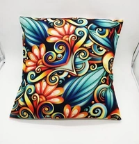 Bharat Paisley 3d Printed Polyester  Cushion Cover set Of 5 (12×12) Multicolour - Multicolor 