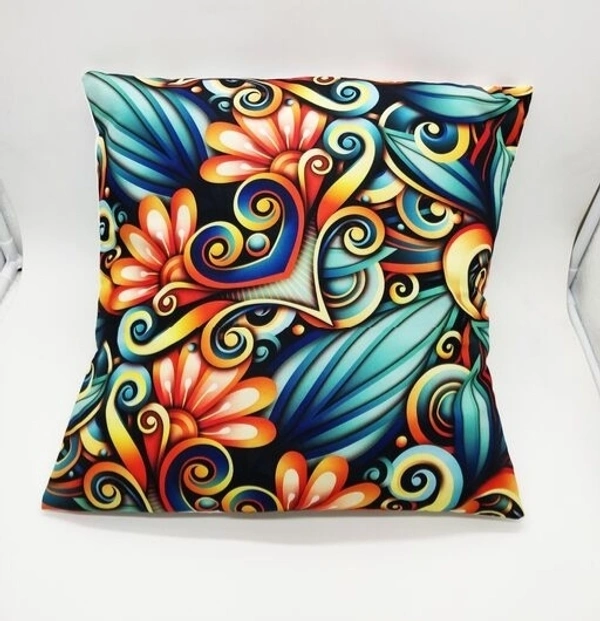 Bharat Paisley 3d Printed Polyester  Cushion Cover set Of 5 (12×12) Multicolour - Multicolor 