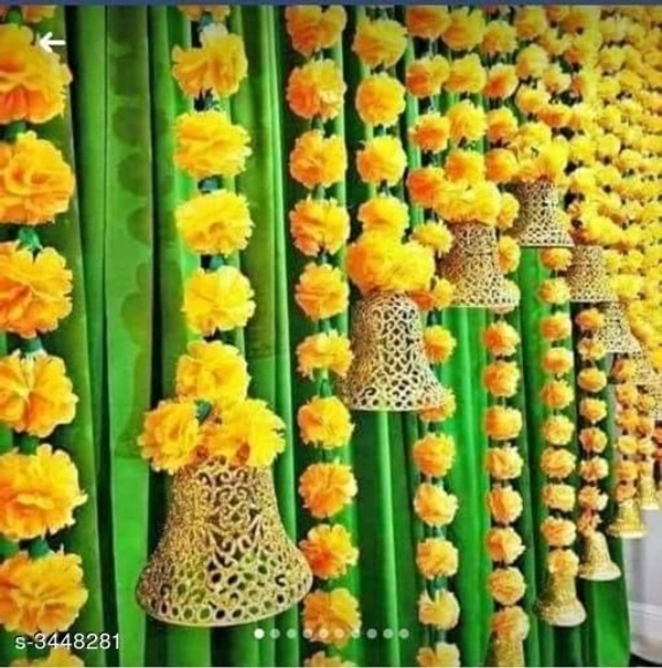 Fancy Plastic  5 pieces of  Artificial MariGold  Wall Hanging Toran  60 inch