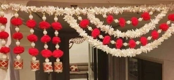 Handmade Decorative Marigold Fluffy Artificial Door Hanging  Garlands Bandanwar Toran used for Home Decoration 