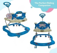 Push Handle Parent to Push Walker Detachable Seat /Handle/ Washable Cushion seat Detachable FootMat 8 wheels with 360⁰ Rotation Kids Walker  - Dark Blue