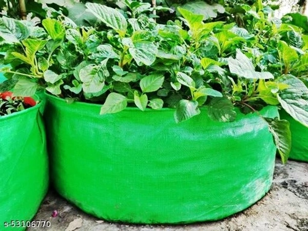 HDPE Grow Bag 20*9 Super fine quality Uv treated  - Green, Fabrica, pack of15, pot