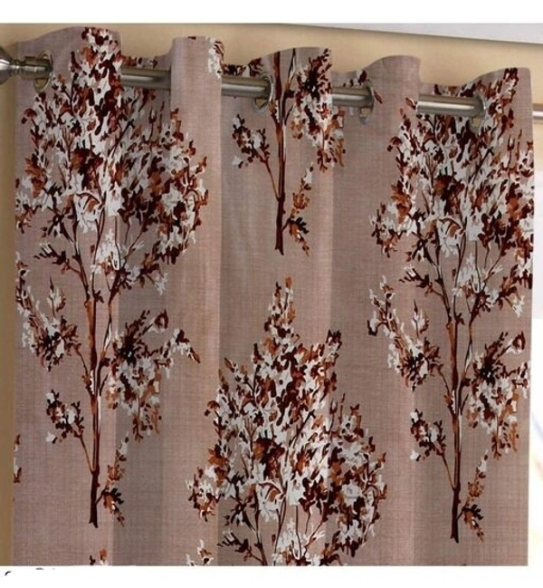 3D Printed Polyester  Room Darkening 7Feet Door length Pack of 3 Room/Living Curtains 