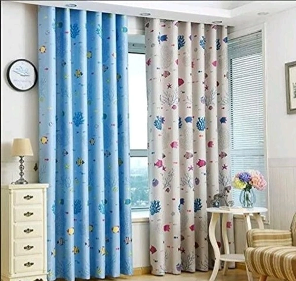 NOBELFAB 3D Printed Polyester  Room Darkening Floral Printed Pack of 2 Room/Living  Door Curtain 7 Feet /9 Feet with 2 Different Colour - 9 Feet