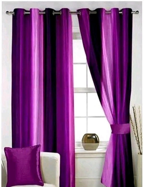 STAMEN  Room Darkening 4 Different  Sizes Full Length Fancy Modern Red/Pink Door Curtain Pack of 2 - Pink, 9 Feet