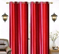 STAMEN  Room Darkening 4 Different  Sizes Full Length Fancy Modern Red/Pink Door Curtain Pack of 2 - Pink , 7 Feet
