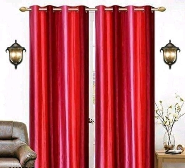 STAMEN  Room Darkening 4 Different  Sizes Full Length Fancy Modern Red/Pink Door Curtain Pack of 2 - 7 Feet, Red