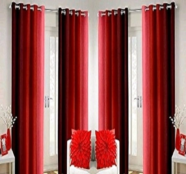 STAMEN  Room Darkening 4 Different  Sizes Full Length Fancy Modern Door Curtain Pack of 2 - 9 Feet