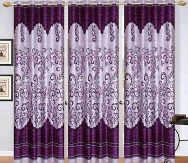 STAMEN Polyester Dark Maroon Modern /Fancy High Quality  Room Darkening For Room/Living Room Day /Night Curtain (7 Feet, Pack of 3) )