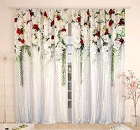 ANMOLFAB  Polyester 3D Digital Floral Printed  Day / Night Room Darkening  For Room Living Room Curtain Pack of 2 - 9 Feet