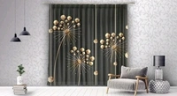 ANMOLFAB  Polyester 3D Digital Black Sparkle Printed  Day / Night Room Darkening  For Room/Living Room Curtain Pack of 2 - 5 Feet