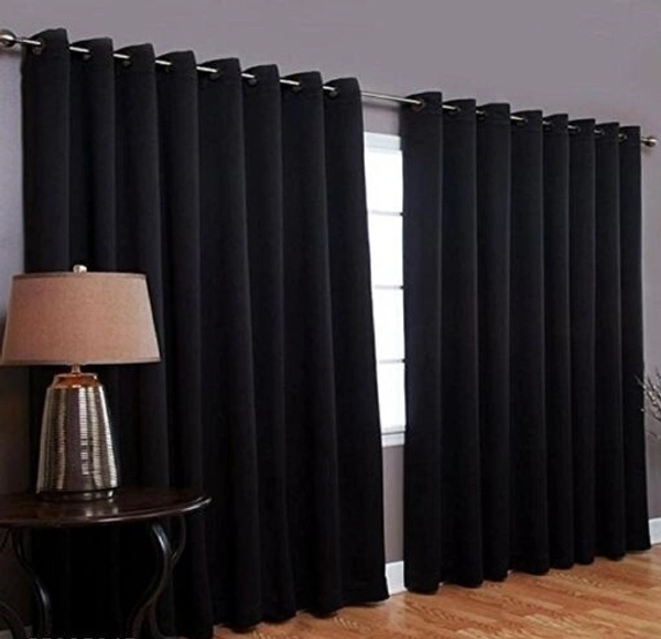 GARG TRAD  Polyester  Black Plain  Day / Night Room Darkening  For Window Door  Room/Living Room Curtain Pack of 1 - 5 Feet