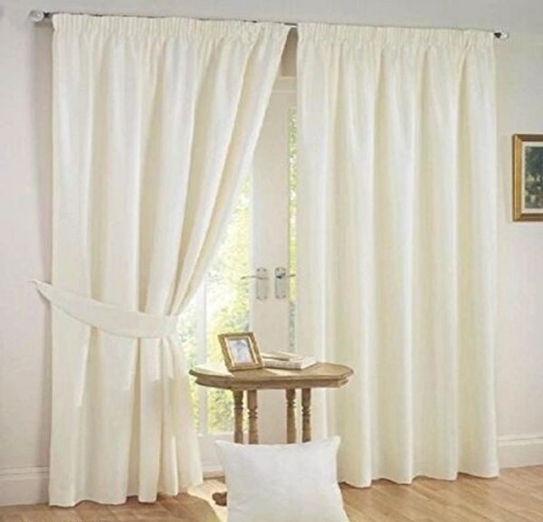 GARG TRAD  Polyester  White Plain  Day / Night Room Darkening  For Window Door  Room/Living Room Curtain Pack of 2 - 9 Feet