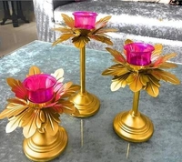 NEWHADICRAFT INNOVATIVE Metal Lotus Shape Pot for Floating Flower and Lotus Lamp set of 4 For Entrance Diwali, Christmas/Mendir/Wedding/Festival/Patio Decor Free Shipping 