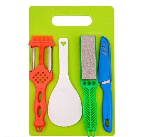 Vemina Traders BPA free Colourful Chopping Board Knife Spatula Combo  set - Chopping Boar set