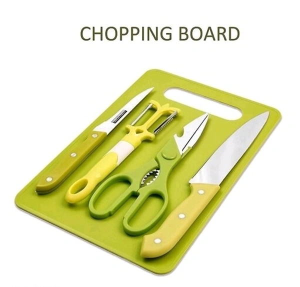 Vemina Traders BPA free Colourful Chopping Board Knife Spatula Combo  set - Chopping Board with Knife Scissor  Set