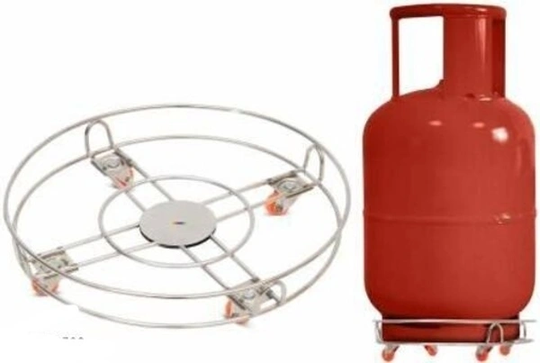 Stainless Steel  Combo Gas Trolley with high Quality Scrath Proof  wheel   Easy movable 