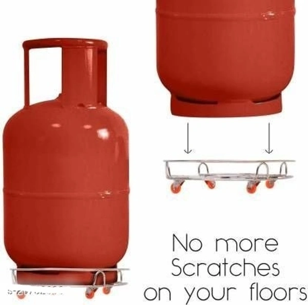 Stainless Steel  Combo Gas Trolley with high Quality Scrath Proof  wheel   Easy movable 