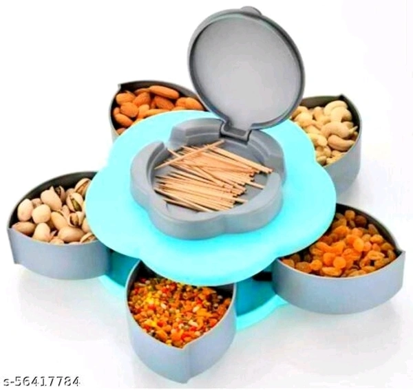 [Combo]BPA FREE Plastic Square 7 Section Multipurpose Masala Rangoli D'abbaye Box MASALADaani wihh Pickle Stand 2*2 Aachaar Container For Dinning Table &Smart Candy   Serving Rotating Tray
