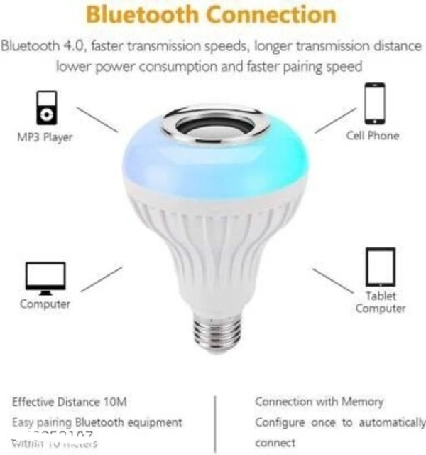  Remote Control LED Light Bulb  Colour Changing  Bluetooth Bulb Speaker/Bluetooth Home theatre Music  For Parties/Home 