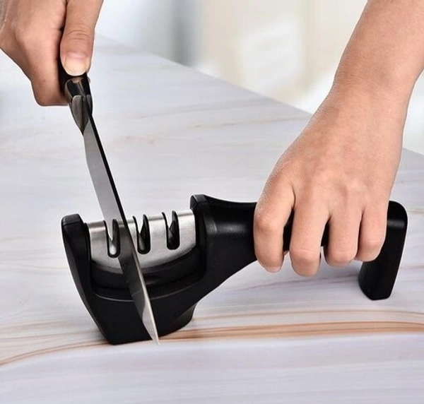MOBFEST 3 in1 Kitchen Knife  Accessories 3 Stag Knife Sharpner Tool  Help  Repair, Restore , Polish Detachable  Blades 