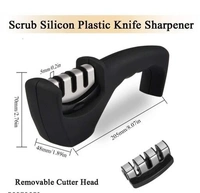 MOBFEST 3 in1 Kitchen Knife  Accessories 3 Stag Knife Sharpner Tool  Help  Repair, Restore , Polish Detachable  Blades 