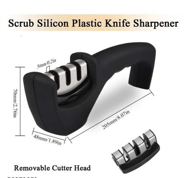MOBFEST 3 in1 Kitchen Knife  Accessories 3 Stag Knife Sharpner Tool  Help  Repair, Restore , Polish Detachable  Blades 