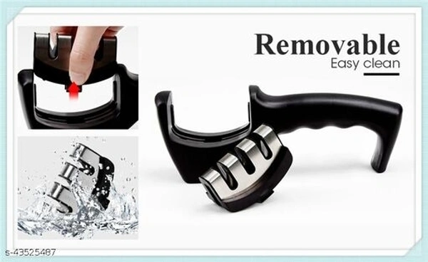 MOBFEST 3 in1 Kitchen Knife  Accessories 3 Stag Knife Sharpner Tool  Help  Repair, Restore , Polish Detachable  Blades 