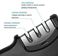 MOBFEST 3 in1 Kitchen Knife  Accessories 3 Stag Knife Sharpner Tool  Help  Repair, Restore , Polish Detachable  Blades 