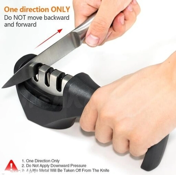 MOBFEST 3 in1 Kitchen Knife  Accessories 3 Stag Knife Sharpner Tool  Help  Repair, Restore , Polish Detachable  Blades 