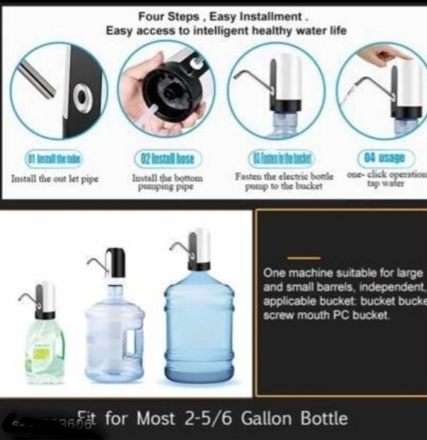 NECBAND    Water  Bottle Canne  Pump Water Dispenser USB Charging Automatic Electric Pump Dispenser with Rechargeable Battery for 20 litre  Bottled Universal Fit  For 5-6 Bottles