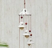Handcrafted Ceramic Wind White 8 Bells  Chime For  Outdoor/Indoor/Garden/Bedroom/Balcony/Terrace