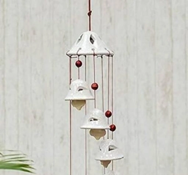 Handcrafted Ceramic Wind White 8 Bells  Chime For  Outdoor/Indoor/Garden/Bedroom/Balcony/Terrace