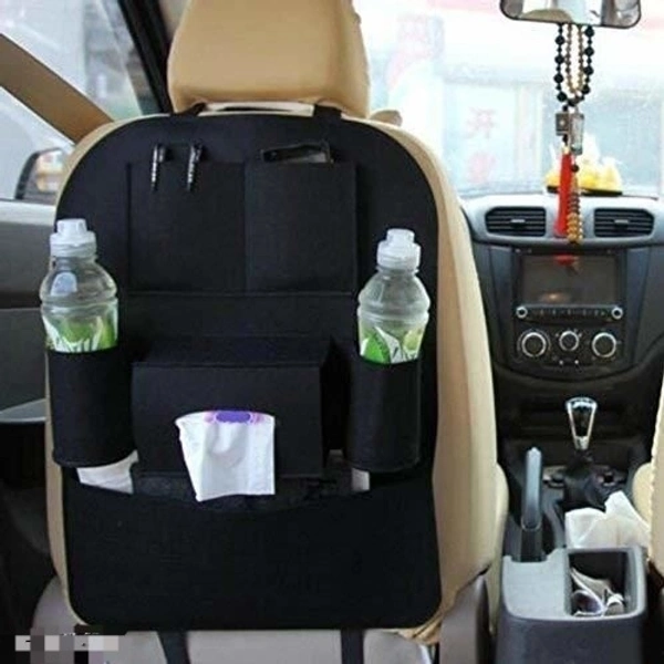 UNIIVERSAL 6 pocket Front  Car seat Back Organizers  Mobile , Pen,  Tissue, Water Lunch box Holder / Multi Pocket Storage For All Cars