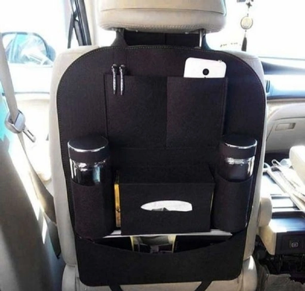 SPACE-KART Car Back Seat Storage PU Leather MultiPack  Pocket Organizer Perfect For Organizing Common Travel Accessories 