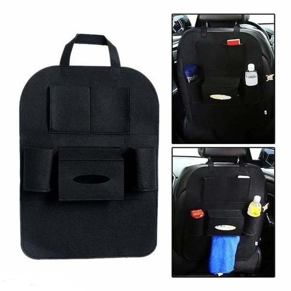 SPACE-KART Car Back Seat Storage PU Leather MultiPack  Pocket Organizer Perfect For Organizing Common Travel Accessories 