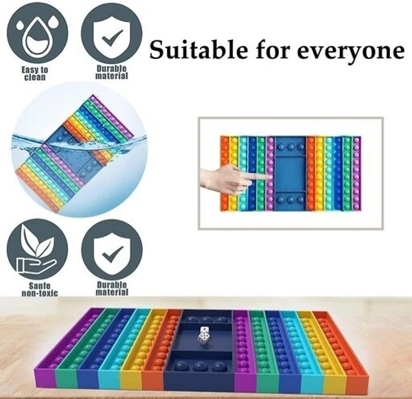  Big PopFidget Popit  Rainbow Colour Jumbo Popit with 2 Dice For 2 Players above age 3+ Board Game 