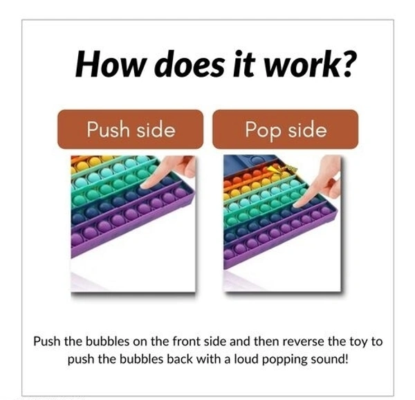  Big PopFidget Popit  Rainbow Colour Jumbo Popit with 2 Dice For 2 Players above age 3+ Board Game 