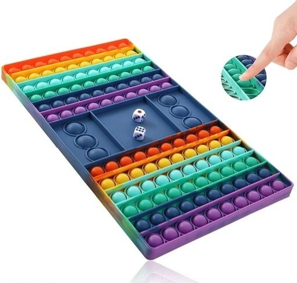  Big PopFidget Popit  Rainbow Colour Jumbo Popit with 2 Dice For 2 Players above age 3+ Board Game 